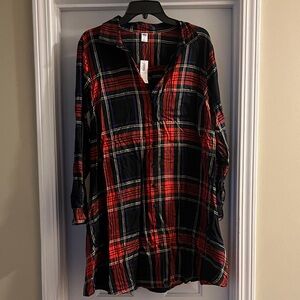 Old Navy  Plaid Button-Up Shirt Dress